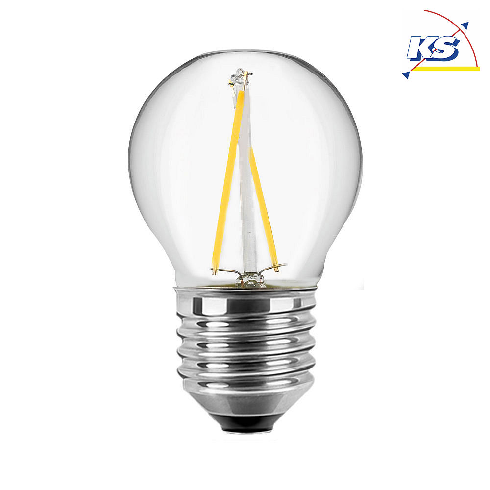 HWH Blulaxa LED Filament Glühfaden Lampe Tropfenform RETRO klar G45, 300°, E27, warmweiß, Glas, 2W