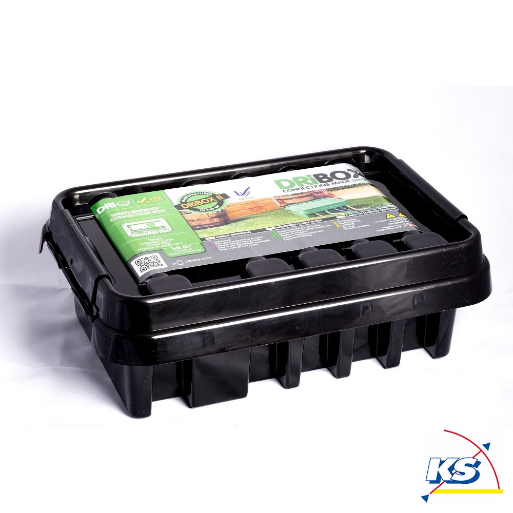 DRiBOX DRiBOX Kabelschutzbox / Verteilerbox Outdoor - IP55 - 28,5 x 15 x 11 cm, schwarz