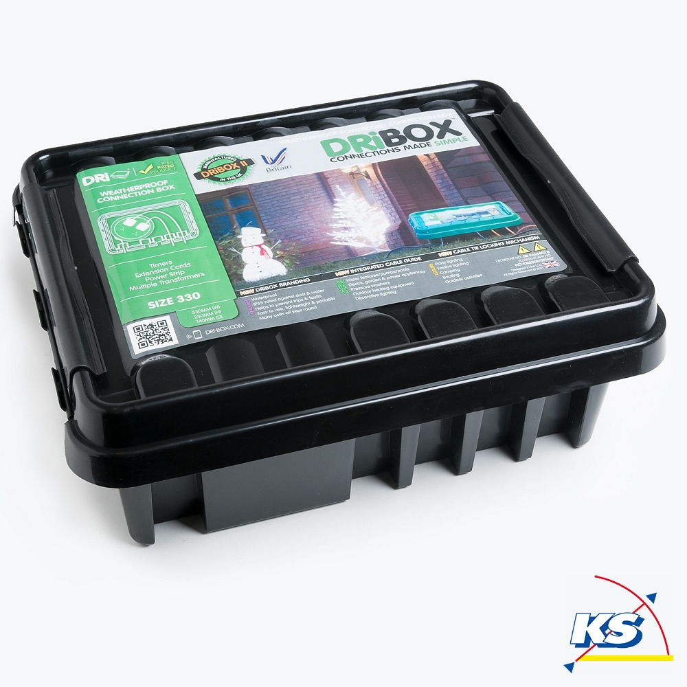 DRiBOX DRiBOX Kabelschutzbox / Verteilerbox Outdoor - IP55 - 33 x 23 x 14 cm, schwarz