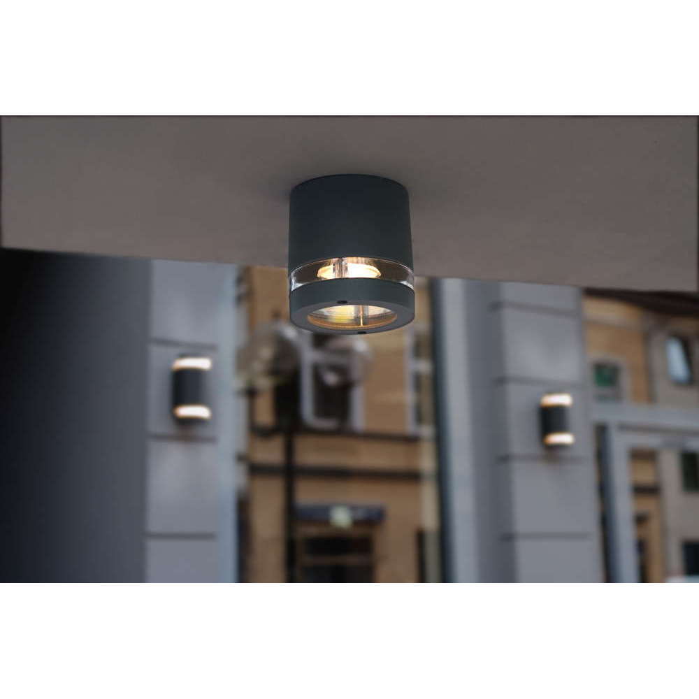 Eco Light Deckenleuchte Focus – Moderne Außenleuchte IP44, Anthrazit, Für Terrasse & Eingangsbereich
