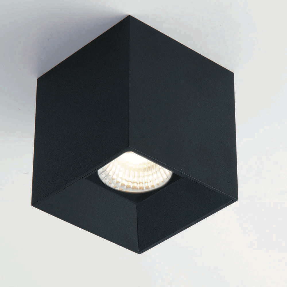 QAZQA Set Aus 10 Schwarzen Einbaustrahlern – Quadratisch, Schwenkbar, GU10, Dimmbar, IP20