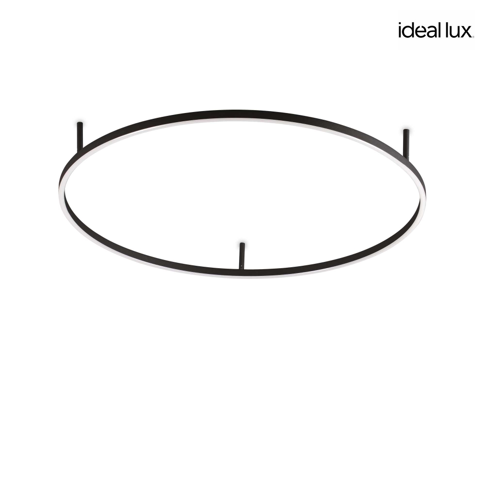 Ideal Lux LED Deckenleuchte ORACLE SLIM, Ø 90cm, 55W 3000K 3080lm, Schwarz / Opal