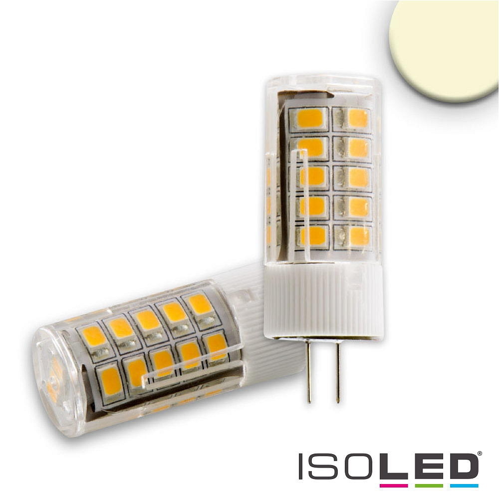 ISOLED LED Stiftsockellampe 33SMD, 12V AC/DC, G4, 3.5W 2700K 320lm 270°, nicht dimmbar, weiß / klar