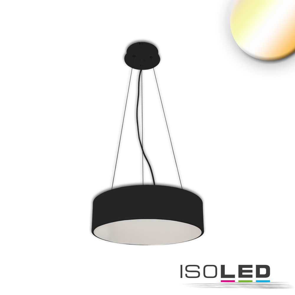 ISOLED LED Hängeleuchte, Ø 60cm, 52W, ColorSwitch 3000|3500|4000K 3700lm 120°, dimmbar, Schwarz