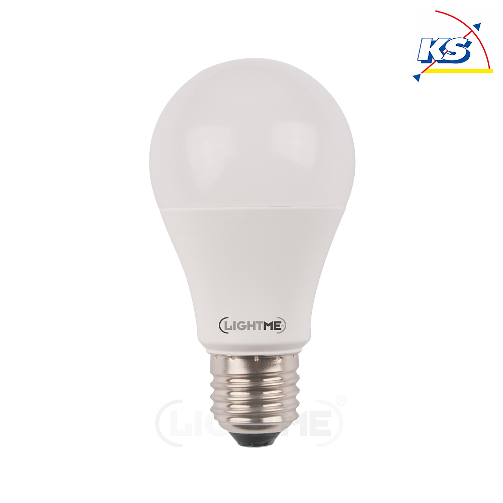 LightMe LED RGB/W A60 Birnenlampe VARILUX®, E27, 6W RGB/2700K 470lm, inkl. Fernbedienung, dimmbar