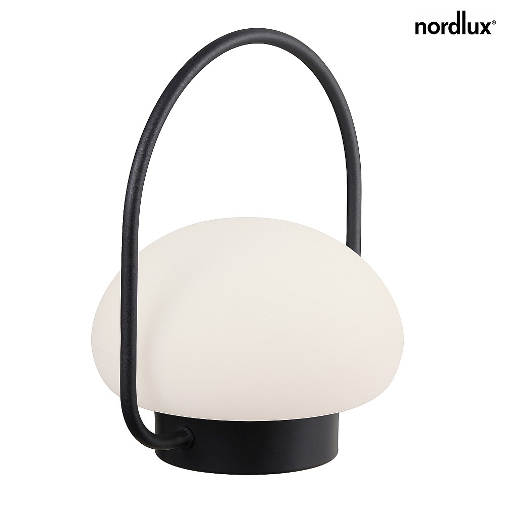 Nordlux Mobile Outdoor LED Akku-Außenleuchte SPONGE, IP65, 4.8W 2700K 300lm, dimmbar, schwarz/weiß