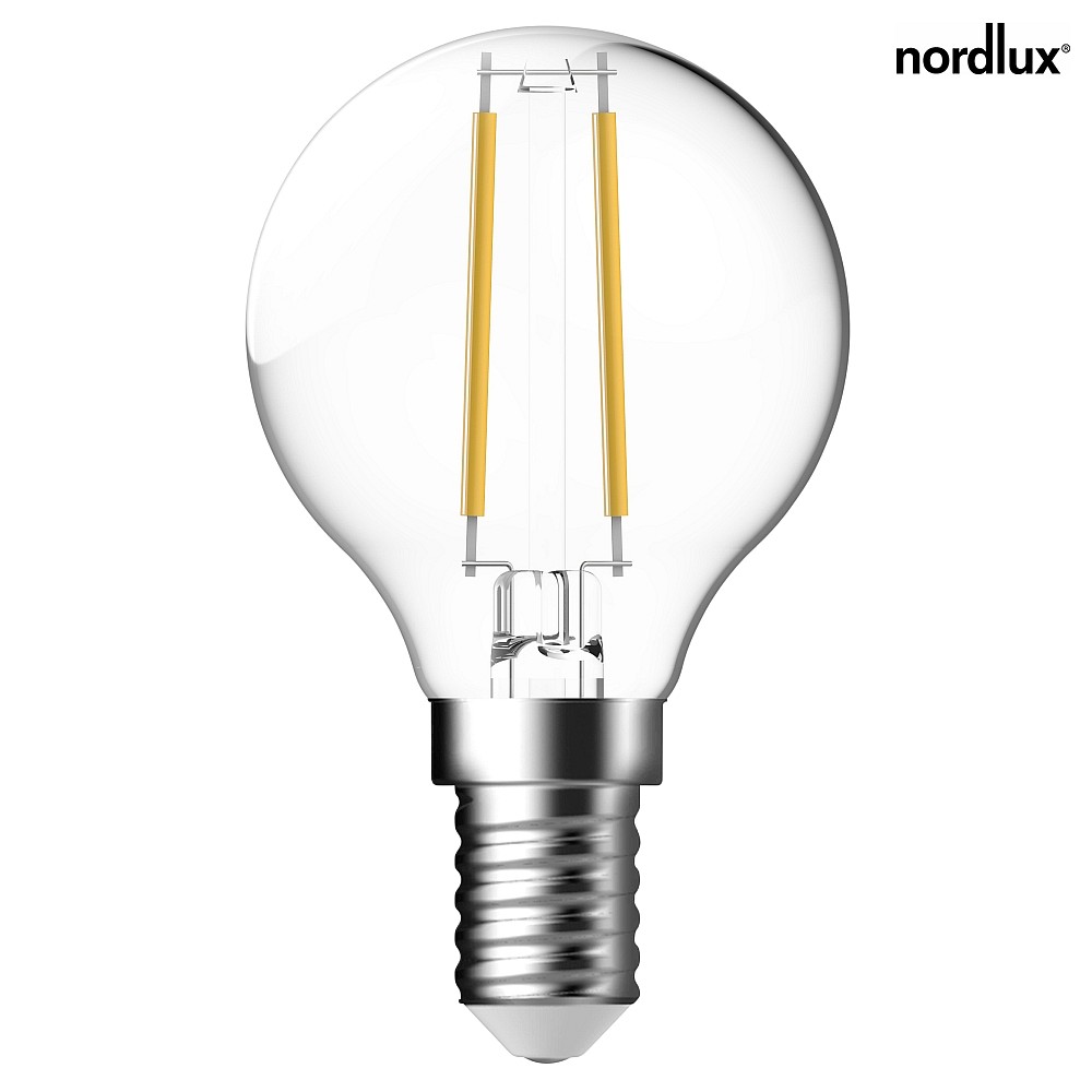 Nordlux LED Filamentlampe, E14, G45, 1,2W, 2700K, 140lm, Glas klar