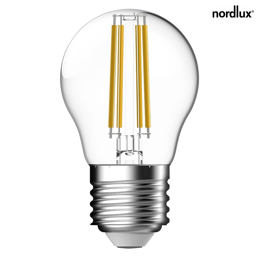 Nordlux LED Filamentlampe, E27, G45, 6,3W, 2700K, 806lm, Glas klar