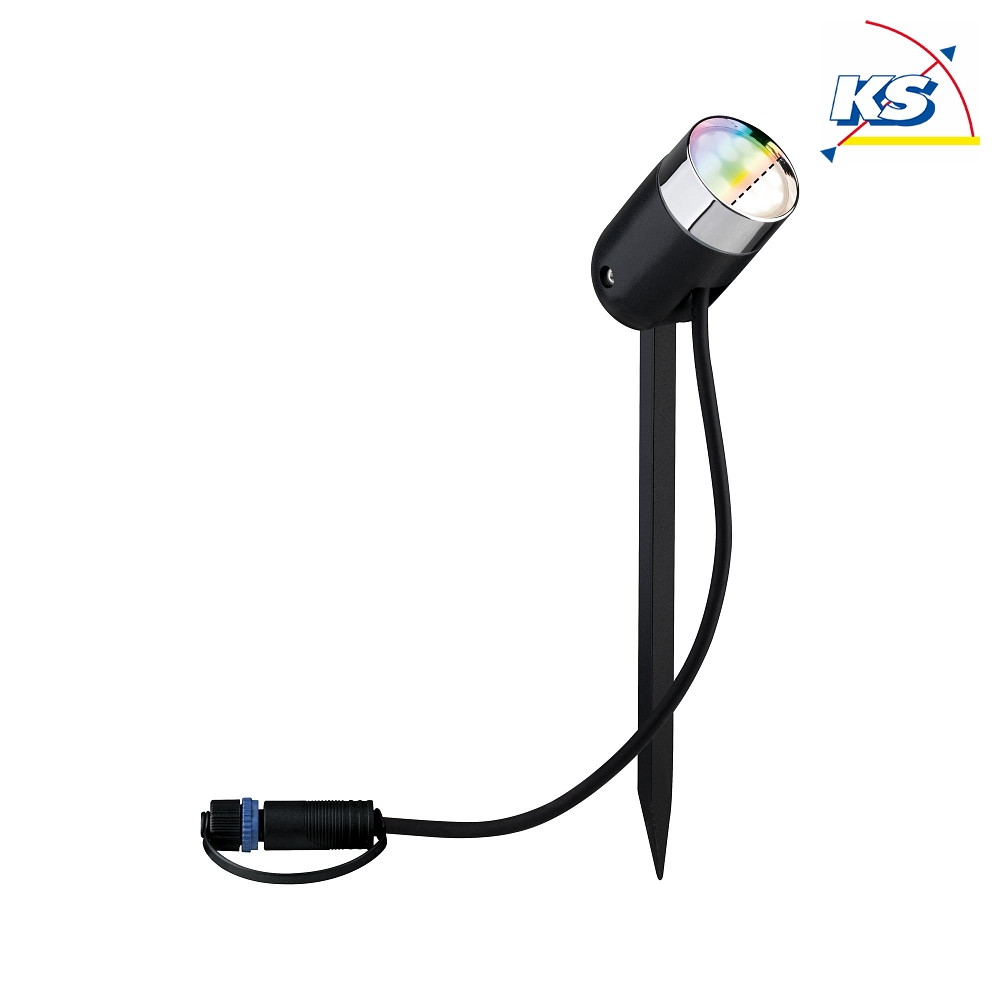 Paulmann Outdoor Plug & Shine ZigBee LED Spot PIKE, IP44, 24V, 4.5W RGB/W 330lm 40°, dimmbar, Anthrazit