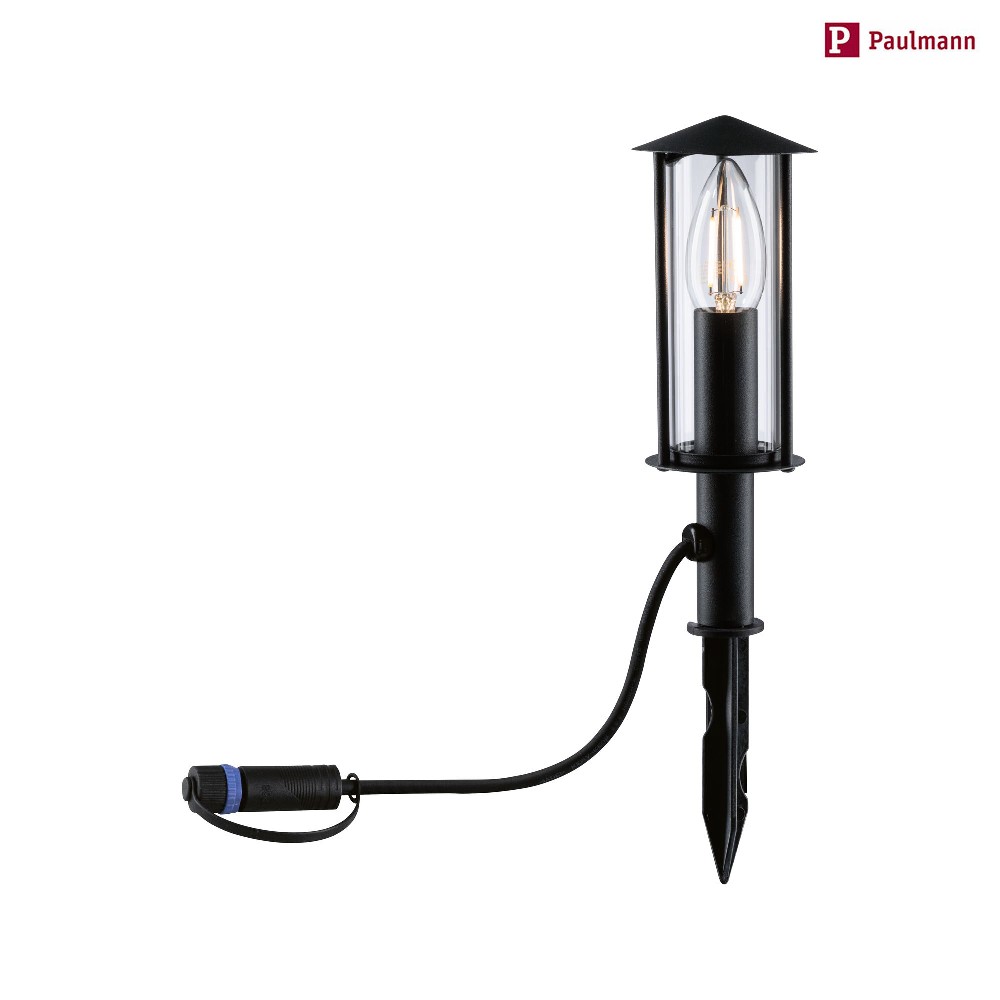 Paulmann Outdoor Plug & Shine LED Pollerleuchte CLASSIC MINI, IP44, 22cm, 24V, inkl. E14 LED-Filament 2W 3000K 160lm, Anthrazit