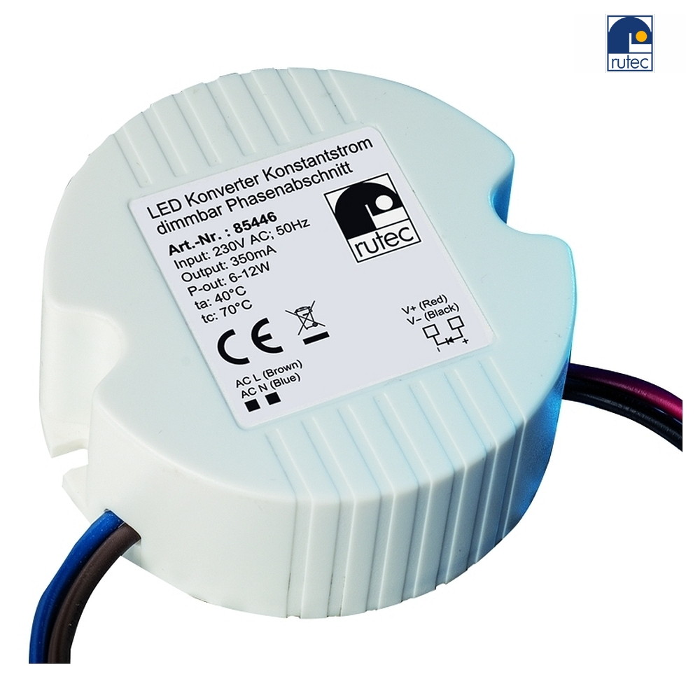 Rutec LED Konverter, 240mA, 5,8W-10W, 230V AC, dimmbar mit Phasenabschnitt, statisch, IP64