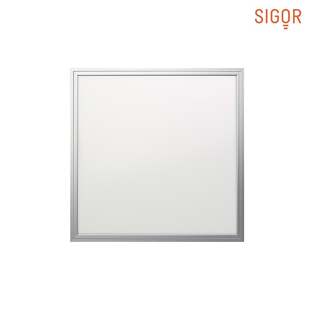 SIGOR LED Einbaupanel FLED für Industrie und Handwerk, 230V, 62 x 62 x 2.8cm, UGR<22, 40W 4000K 3200lm 120°, Weiß