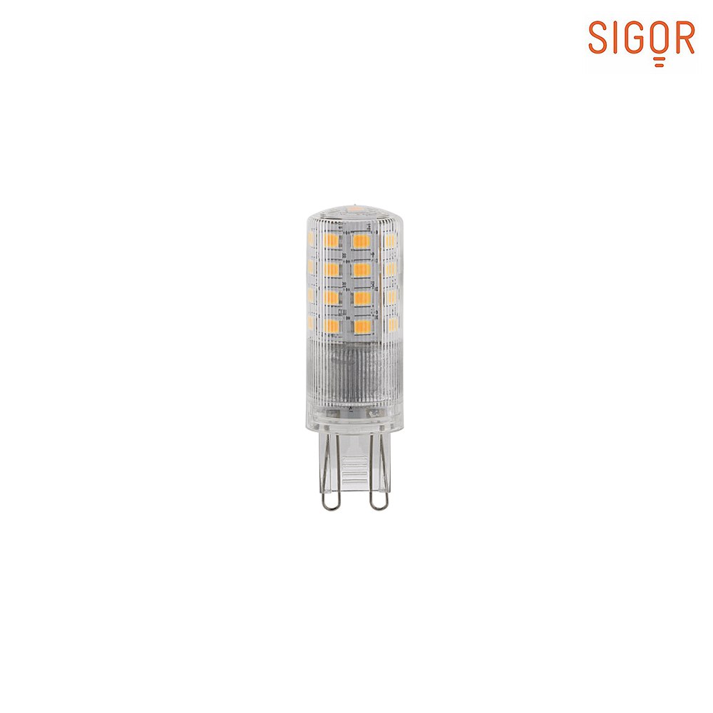 SIGOR LED Stecksockellampe LUXAR DIM, 230V, Ø 2cm / L 5.8cm, G9, 3.5W 2700K 350lm 300°, dimmbar, klar