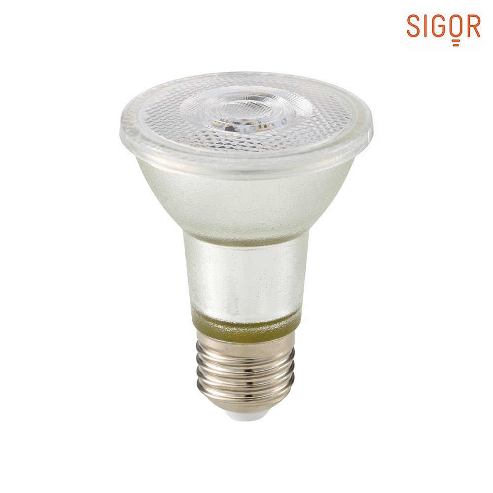 SIGOR LED Leuchtmittel LUXAR GLAS, 6,4W, PAR20, E27, 350lm, 2700K, dimmbar