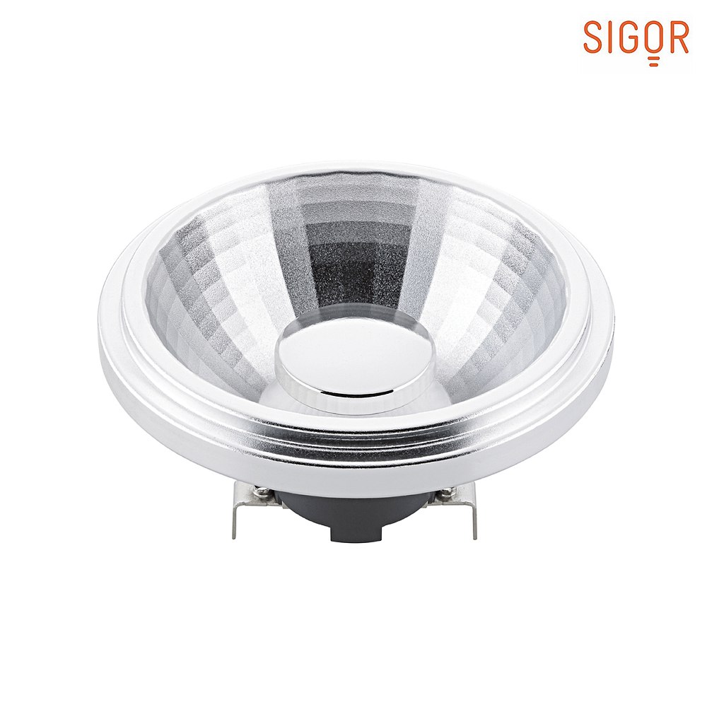 SIGOR Blendfreie LED Reflektorlampe AR111 ARGENT DIM, 12V, Ø 11.1cm / L 5.5cm, G53, 12W 2700K 800lm 40° CRI>92, dimmbar
