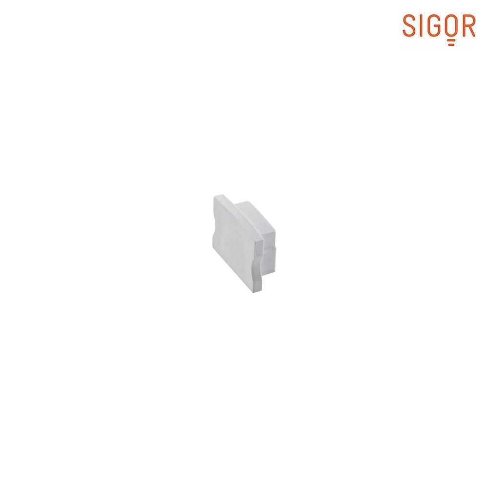 SIGOR Endkappe für Aufbauprofil 12, Bündig, ohne Loch