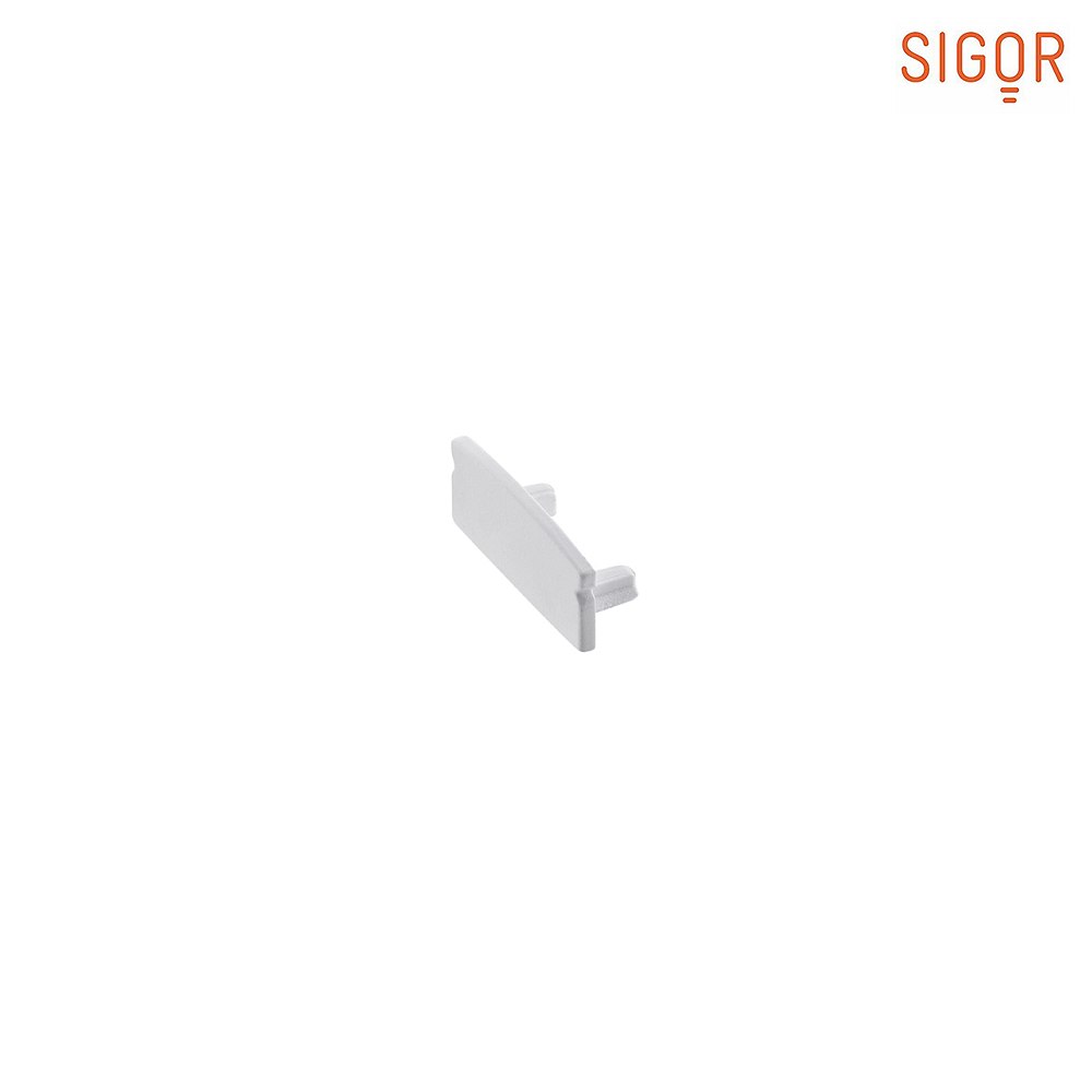 SIGOR Endkappe für Aufbauprofil FLACH 12, Bündig, ohne Loch