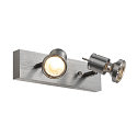 SLV Wand- und Deckenspot SOUVEREEN, 2-flammig, 2x GU10, dreh- und neigbar, mit Dekoring, alu