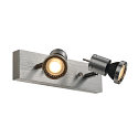 SLV Wand- und Deckenspot SOUVEREEN, 2-flammig, 2x GU10, dreh- und neigbar, mit Dekoring, alu