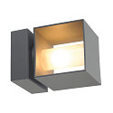 SLV SQUARE TURN, QT14, Outdoor Wall luminaire, silver grey, max. 42W, IP44