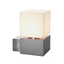 SLV SQUARE WALL, E27, Outdoor Wall luminaire, alu brushed, max. 20W, IP44