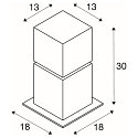 SLV Outdoor Stehleuchte SQUARE POLE 30, H�he 30cm, IP44, E27 max. 20W, Edelstahl 304