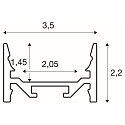 SLV Surface LED profile GRAZIA 20, flat, smooth, 100cm, white