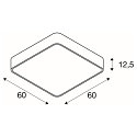 SLV MEDO 60 SQUARE LED, Ceiling luminaire, white