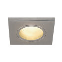 Outdoor Einbau-Downlight DOLIX OUT, IP65 IK02, eckig, 8.8 x 8.8cm / DA 68mm, GU10 QPAR51 max. 50W, Aluminium, eckig, silbergrau