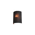 FENDA Wall luminaire textile shade, half, � 23cm, black / copper