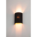 SLV FENDA Wall luminaire textile shade, half, � 23cm, black / copper