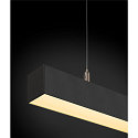 SLV LED Pendant luminaire Q-LINE PD DALI Single, length 142cm, 47W 3000K 3700lm 120�, black
