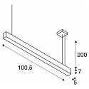 SLV LED Profil-Pendelleuchte GLENOS, 100.5cm, UGR < 28, dimmbar 1-10V, 43W 3000K 2850lm, Mattschwarz