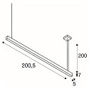 SLV LED Pendelleuchte GLENOS, 200.5cm, UGR , 85W 4000K 6600lm, Mattschwarz