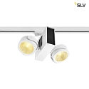 SLV Premium-LED Spot TEC KALU TRACK, Double, für 3-Phasen-HV-Schiene, TRIAC dimmbar, 31W 1900lm, 24° 3000K, Weiß / Schwarz