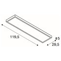 SLV LED Deckenleuchte PANEL f�r BAP, 120 x 30cm, UGR , 45W 4000K 3400lm 90�, wei�