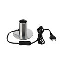 Table lamp FITU TL, E27 max. 10W, with switch, brushed aluminum
