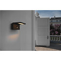 SLV LED Outdoor Wandleuchte ANGOLUX S WL, IP44, 9.8W 3000K 560lm 100�, mit IR-Sensor, Anthrazit