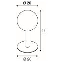 SLV Outdoor Floorlamp GLOO PURE 44 Pole, E27, IP44 IK04, shade � 20cm, height 44cm, anthracite