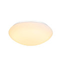 SLV LED Outdoor Wall and Ceiling luminaire LIPSY 40 Dome, IP44, 3000/4000K, � 35cm, 18W, white