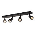 Wall and Ceiling luminaire PURI CW, Quad, 4x GU10 QPAR51, with decorative rings, black