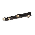 Wand- und Deckenleuchte PURI CW, Quad, 4x GU10 QPAR51, mit Dekoringen, Schwarz