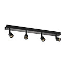 Wand- und Deckenleuchte PURI CW, Quad, 4x GU10 QPAR51, mit Dekoringen, Schwarz