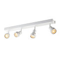 SLV Wall and Ceiling luminaire PURI CW, Quad, 4x GU10 QPAR51, with decorative rings, white