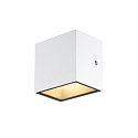 SLV LED Outdoor Wall luminaire SITRA CUBE WL, UP/DOWN, IP44 IK05, 10W 3000K 2x560lm 105�, white