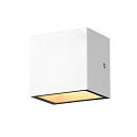SLV LED Outdoor Wall luminaire SITRA CUBE WL, UP/DOWN, IP44 IK05, 10W 3000K 2x560lm 105�, white