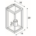 SLV Outdoor Wandleuchte QUADRULO WL, IP44, E27 max. 15W, anthrazit / klar, mit PIR-Sensor