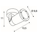 SLV Outdoor Wand-/Deckenstrahler NAUTILUS WL-CL, IP54 IK02, GU10 QPAR51 max. 11W, dreh- und schwenkbar, Schwarz matt