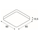 SLV LED Ceiling luminaire MEDO 60 SQUARE DALI LED, 39W, 105�, 3000K, 3300lm, white
