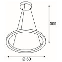 SLV LED Pendelleuchte ONE 60 DALI, 25W 3000/4000K 1400/1500lm , DALI dimmbar, wei�
